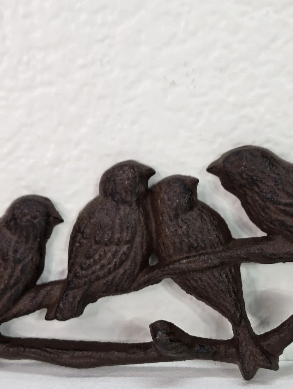 VTG Cast Iron 4 Birds Tree Branch Wall Hook‎ Key Coat Hanger Cottagecore Rustic